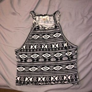 Bozzolo Patterned Halter Crop Top